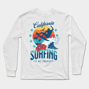 Surfing is my Therapy - Vintage Surf Long Sleeve T-Shirt